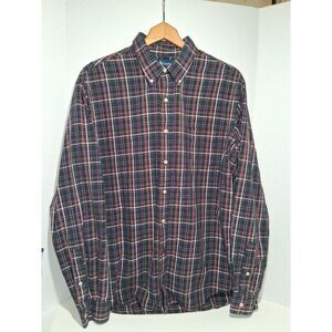 Ralph Lauren Classic Fit Shirt Men's XL Dark Red Multicolor Plaid Button Up‎